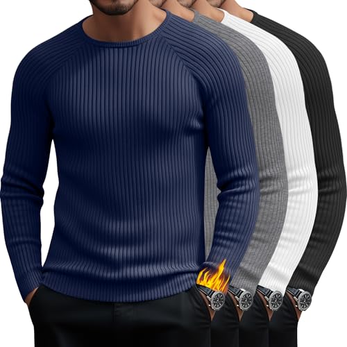 Velvelhall 4 Pack Men's Thermal Shirts, Cotton...