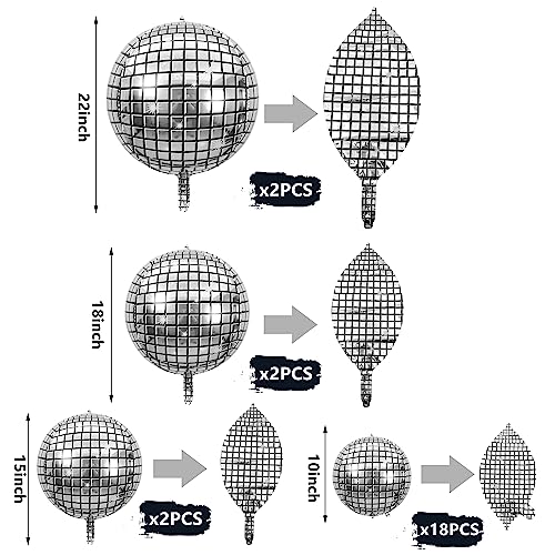 Image of Disco Ball Balloons Assorted for 70s 80s Themed Party Decor Supplies