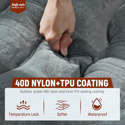 Image of FUN PAC Camping Sleeping Pad, 9.2R-Value Ultralight Camping Mat with Pillow Built-in Foot Pump Inflatable Sleeping Pads Compact for Camping Backpacking Hiking Traveling-Lined Version Grey