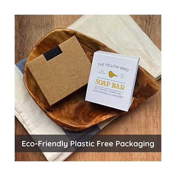 Activated-Charcoal-Soap-Bar-Natural-Face-Soap-Body-Soap-for-Acne-Blackheads-Eczema-Psoriasis-Sensitive-Skin-Black-Soap-Facial-Cleanser-for-Oily-Skin-Vegan-Non-GMO-Organic-Ingredients The Yellow Bird Natural Charcoal Soap Bar for Face, Body, Acne, and Sensitive Skin