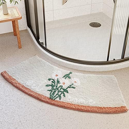 YZBBSH Quadrant Curved Shower Mat 40x100cm Microfibre Corner Shower