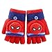 Mitaines sans doigts Spiderman pour enfants Gants à demi-doigts magiques tricotés convertibles, Gants d'hiver chauds pour garçons, filles, 4 à 8 ans, rouge, 2 façons d'utiliser