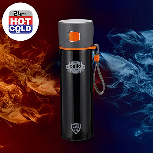 Image of Cello Vista Stainless Steel Flask, Double Walled, 500 ml, Black