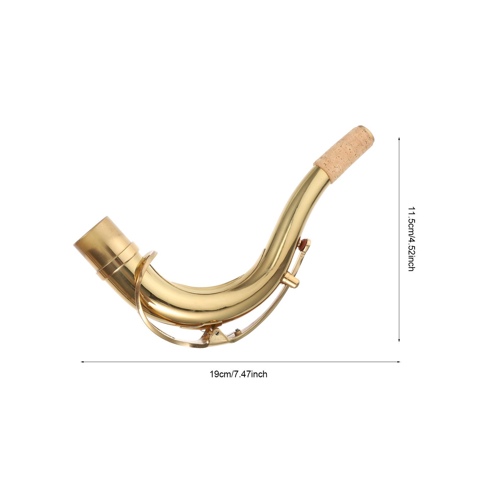 Collo Pratico Curvo e Dorato Ottone Sassofono Accessorio in Professionale per Sax Contralto, per Musicisti Amatori e Professionisti