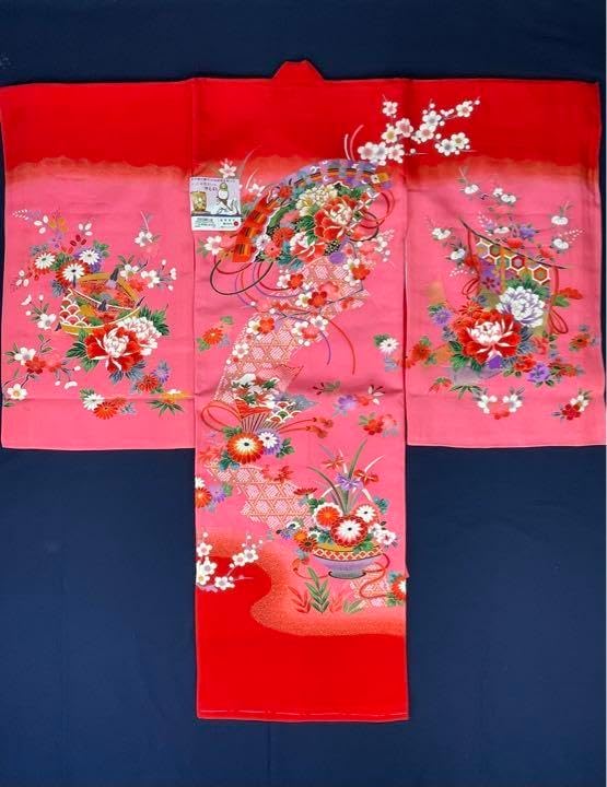 【新品】日本製 豪華大鞠刺繍入/お宮参り 祝着 産着 女の子 /襦袢付 ピンク 新品】日本製 豪華大鞠刺繍入/お宮参り 祝着 産着 女の子 /襦袢付