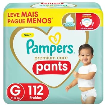 Pampers Pants Premium Care Fralda Fácil de Vestir G 112 Unidades