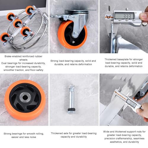 Heavy-Du Chariot à roulettes pour casseroles et tonneaux – Capacité de charge de 300 kg – Chariot Sto parfait pour déplacer et nizer les seaux de cuisine et d'entrepôt