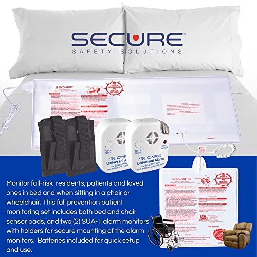 Secure Safety Solutions 2XSUA_B45_C45 Secure Chair And Bed Alarm For Elderly Adults - Two Alarm Monitors, Bed Sensor And Chair Sensor - Bed Alarms And Fall Prevention For Elderly Dementia Patients thumb #1