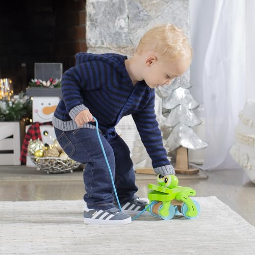 Image of Melissa & Doug First Play Frolicking Frog Wooden Pull Toy (Pack of 6)