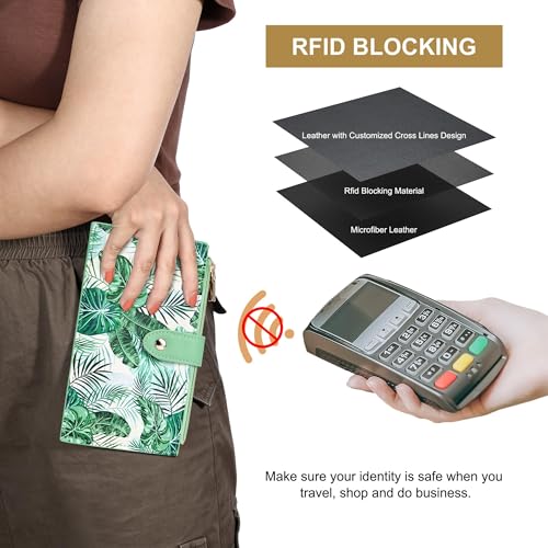 Image of Travelambo RFID Wallet Women Large Size Bifold Multi Card Wallet Case with Zipper Pocke Credit Card Holder for Women