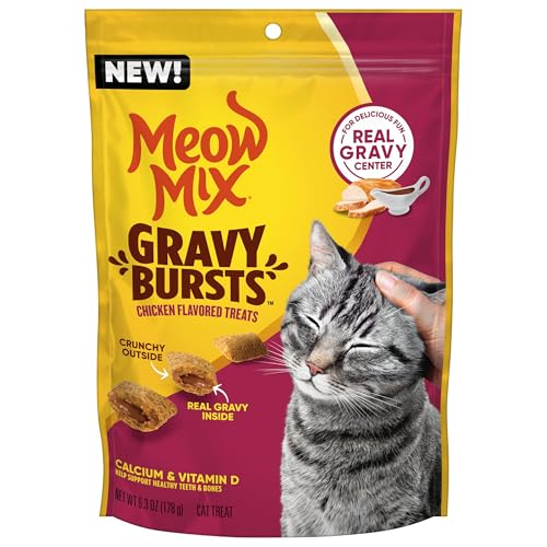 Image of Meow Mix Gravy Bursts Chicken Flavored Cat Treats, 6.3 Oz. Bag