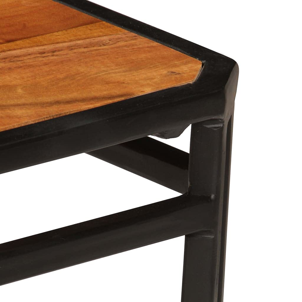 Juego de 6 sillas de comedor de madera maciza de acacia marrón | Robusto marco de acero, 43 x 43 x 90 cm, altura del asiento 45 cm, pulido y lacado, ya montado