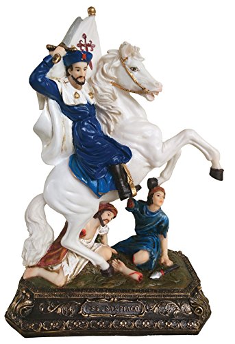 Saint Santiago Statue St Santiago Sculpture Santo Santiago Estatua Holy Figurine Religious Decorative Statue Anna with Child Statue Religious Gift (12 Inch)