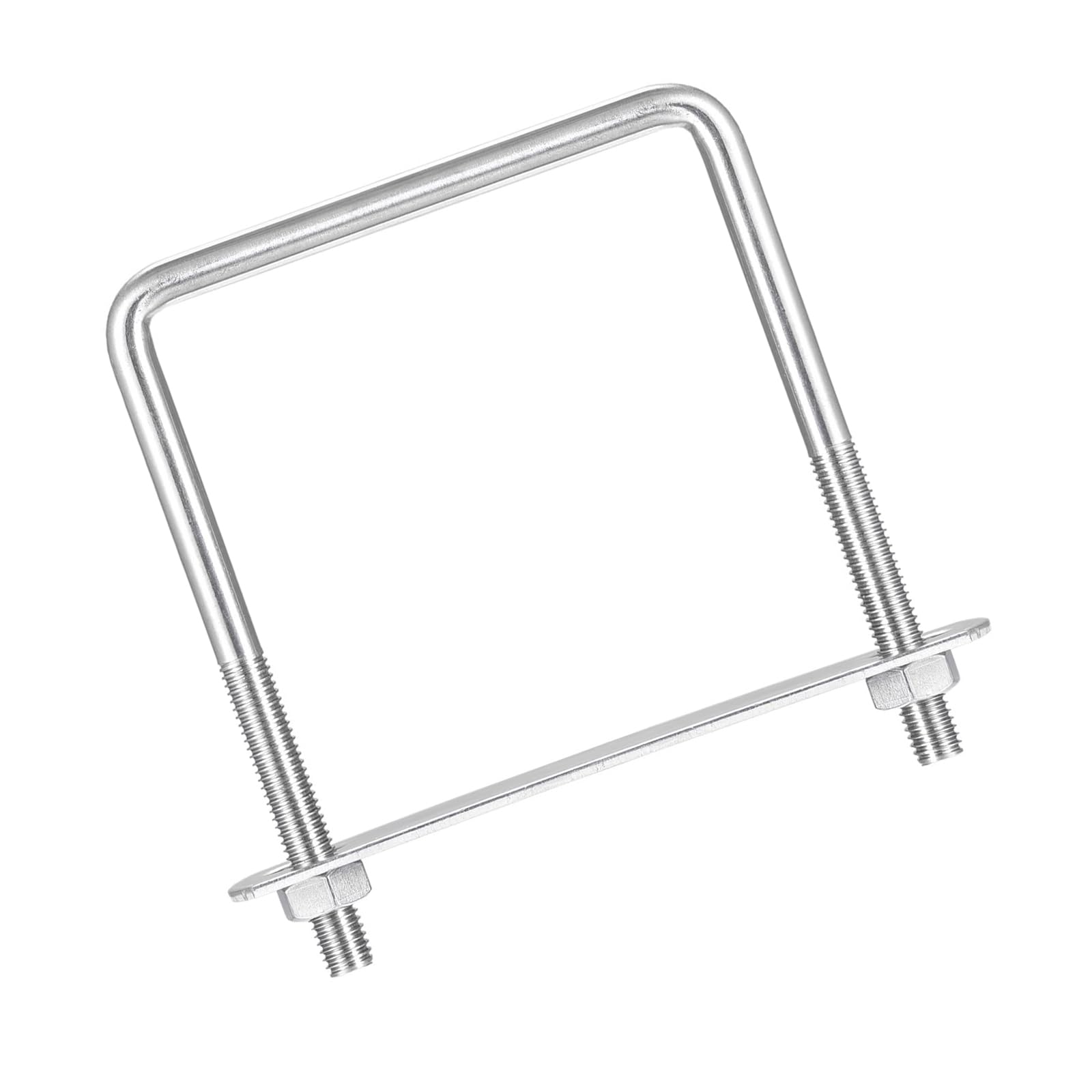 MACHSWON Square U-Bolt,2 Set 304 Stainless Steel M8 U Bolts 85mm(3.43") Inner Width 110mm Length with Nuts and Frame Plate for Automobiles Boat Trailer