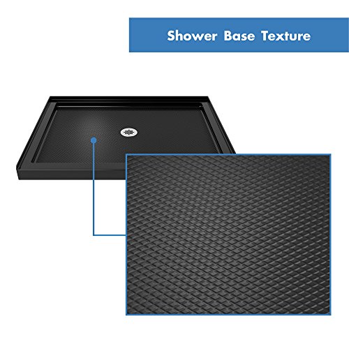 Image of DreamLine SlimLine 42 in. D x 42 in. W x 2 3 /4 in. H Center Drain Single Threshold Shower Base in Black, DLT-1142420-88