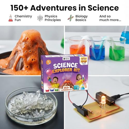 Image of Physics Wallah Science Explorer Kit for Kids 8+, 150+ STEM Experiments with Step-by-Step Manual, DIY Science Projects, Educational Learning Toy, Hands-On Activities, Birthday Gift for Boys & Girls