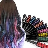 Haarkreide Kamm, Temporär Haarfarbe Kreide，Haarkreide Auswaschbar für Geschenk DIY Cosplay für Karneval Weihnachten Halloween Geburtstag Partys