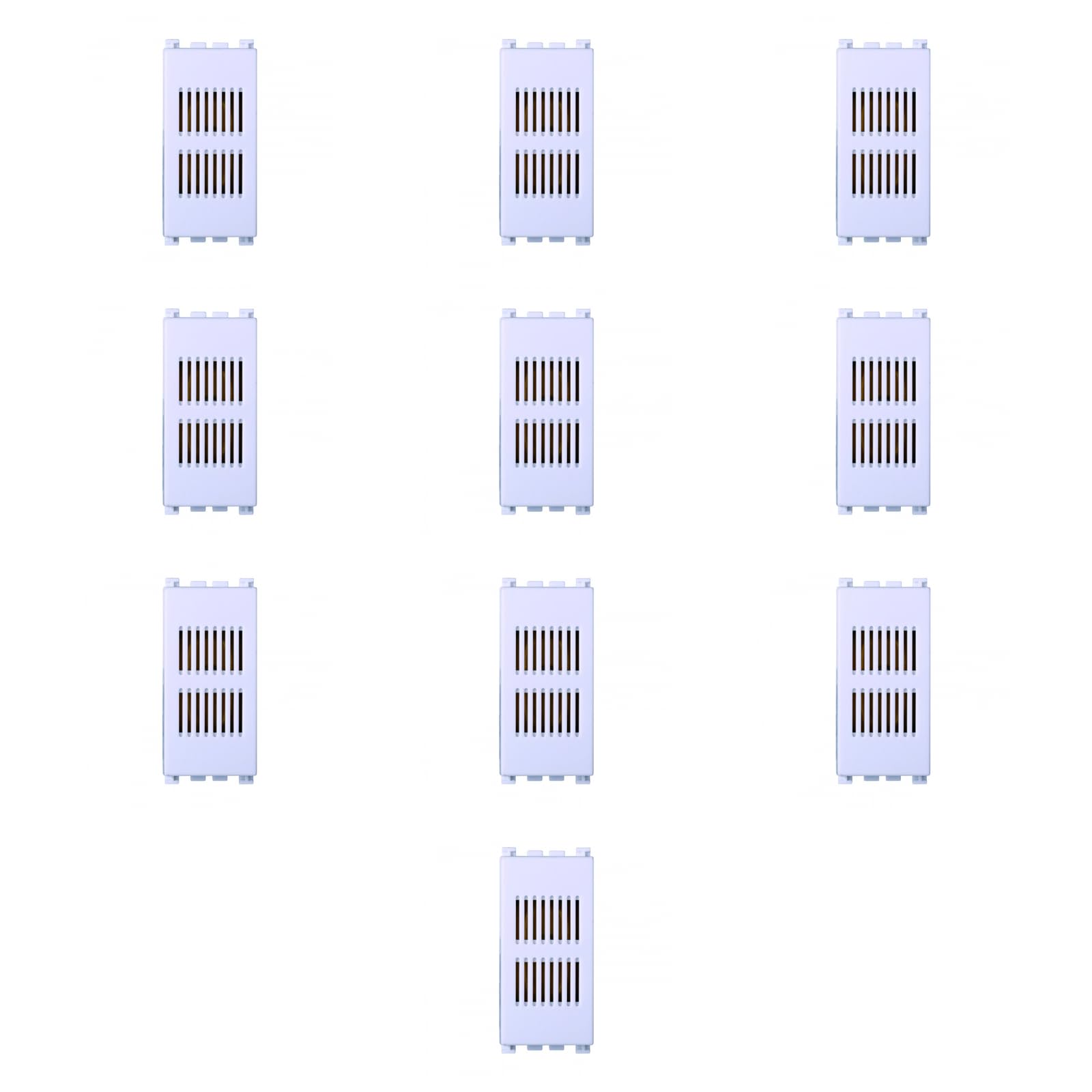 10x Suoneria, campanello, Moduli bianchi, Compatibile Con Vimar Arke', frutti, interruttori, pulsanti, deviatori, dimmer, sensori, PIR, buzzer, Per Placche originali e compatibili