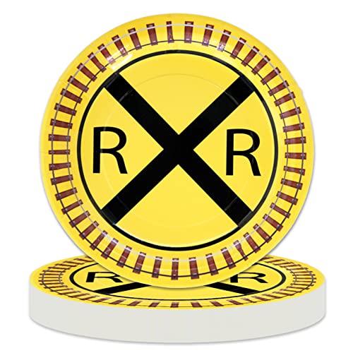 Havercamp Railroad 9 In. Party Plates (24 Pack)! 24 Lg. Round Dinner Plates; Great For Train Themed Events, Kid's Birthdays, Train Collectors, Retirement Party, Father's Day, Graduation Party. #TOP7