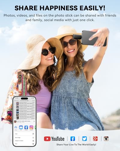 Image of MFi Certified Flash Drive for iPhone iPad 256GB, Photo Stick for External Memory Storage, Easily Back Up and Save Photos Videos, USB Memory Stick Thumb Drive for iPhone /iPad /Android /PC (Black)