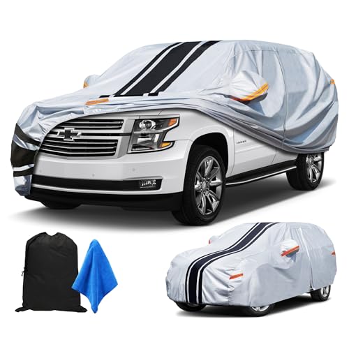 Image of [2024 Upgrade] 10-Layer SUV Car Cover Waterproof All Weather. Outdoor Full Exterior Covers for Chevrolet Tahoe, BMW X7, Dodge Durango, etc. Size A13 (See Size Chart)