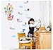 CHANQIDJIKH Altezza Grafico Wall Sticker,Cartoon Simpatico Orsacchiotto E Palloncini Camera per Bambini della Famiglia Adornment Wall Stickers sulla Parete
