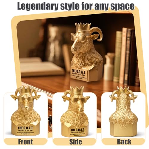 Figura decorativa G.O.A.T. baloncesto estatua oro 6.7" miniatura 4