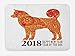 Produktbild OQUYCZ Year of The Dog Bath Mat, Canine Design with Blooming Flowers and Hearts 2018 Festive Asian Calendar, Plush Bathroom Decor Mat with Non Slip Backing, 23.6 W X 15.7 W Inches, Multicolor