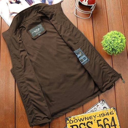 Image of Hixiaohe Mens Lightweight Vest Outerwear Casual Summer Outdoor Travel Vest for Hiking Fishing Golf Photo Work with Pockets