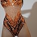 Yoyomomozi Fashion Rhinestones Glitter Printed Bodysuit Women Pole Dance Leotard Sexy Party Club Celebrate Drag Queen Outfits (oranger, one size)