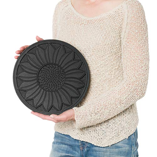 HF by LT Rubber Sunflower Garden Stepping Stone, 11-3/4 inches, Black, Set of 3 - Thumbnail 2