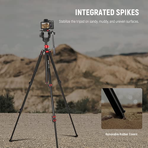 Image of NEEWER 72 inch Fluid Head Video Tripod Monopod, Aluminum Alloy QR Plate Compatible with DJI RS Gimbal, 360 Pan & +90 /-70 Tilt for DSLR Camera Camcorder, Max Load 13.2lb /6kg, TP72A