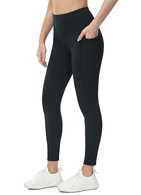 baleaf Women's Fleece Lined Leggings Water Resistant Thermal Winter Warm Tights High Waisted with Pockets Running Gear
