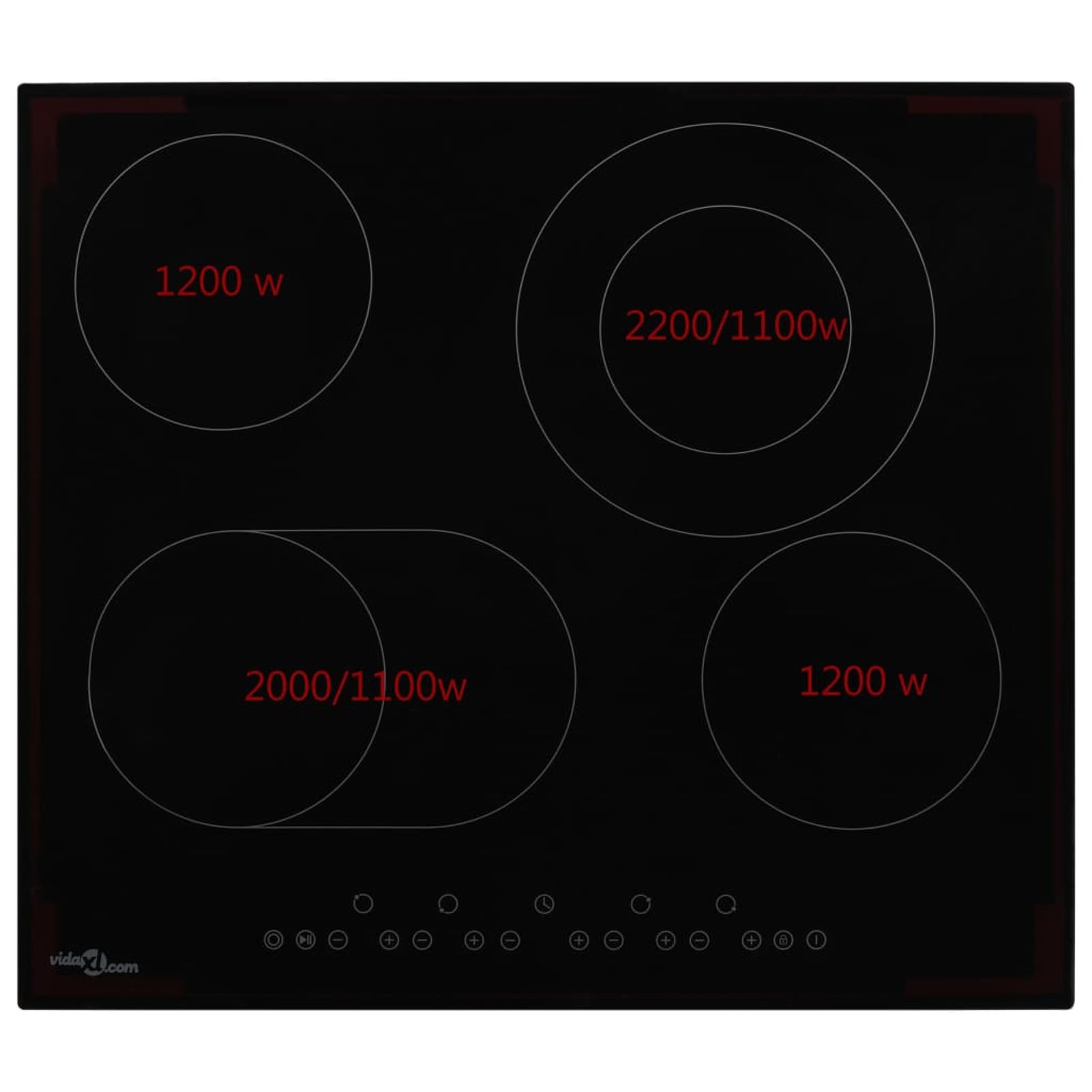 Vitrocerámica con 4 quemadores Control táctil 6600 W, Placa Induccion, Placas De Induccion, Horno Y Placa Induccion, Electrodomésticos