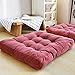ZXCC Solido Piazza Cuscino da Pavimento, Ispessimento Moretta Cuscino per Sedia Modellatura Dell'anca Cuscino Pavimento Velluto Cuscino del Sedile per Ufficio Casa Esterno-Rosa 55x55cm(22x22inch)