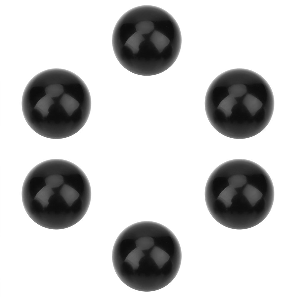 Walfront 6Pcs Round Handle Ball Knob Threaded 40mm Diameter Black Machine Ball Handles for Machine Tools CNC Equipment