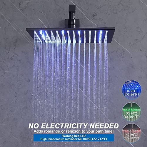 Body Jet Shower System, Enga 12 Inch Rain Shower Body Spray System With Handheld, Wall Mounted Matte Black Shower Faucet Fixture Combo Set, Can Use All Options At A Time #TOP3