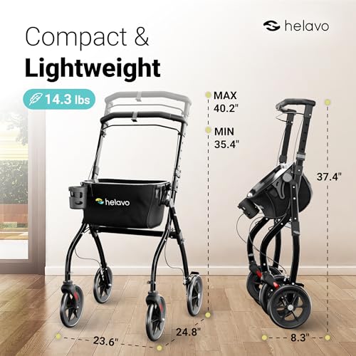 Image of Helavo Narrow Walker for Small Spaces, 23.6 inch Wide, Indoor Walker with Tray