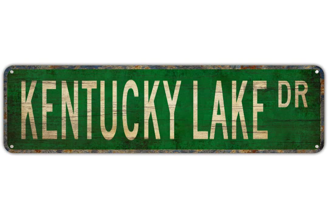 KENTUCKY LAKE DR Vintage Tin Signs Art Plaque Aluminum for Bedroom Kitchen Garden Wall Bar Club Coffee Hanging Home Decor 4x16 Inch