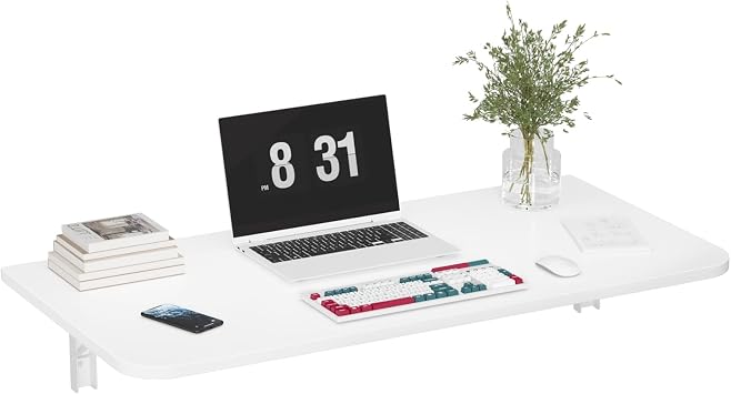 Wall-Mounted Fold-Out Table,Floating Foldable Table Mounted Study Desk for Small Spaces for Kitchens Laundry Rooms Home Bars and Dining Establishments 23 Inch