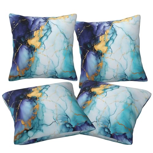 Housse de coussin décorative moderne 50,8 cm lot de 4 textures marbrées rustiques - 4