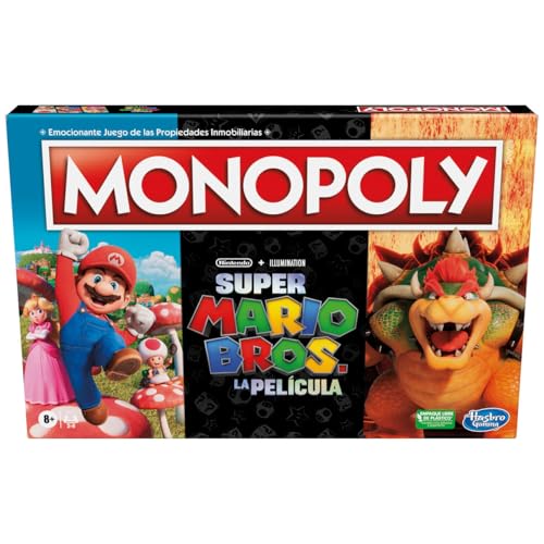 Hasbro - Juego de Mesa Monopoly basado en la película The Super Mario Bros - Incluye Token de Bowser