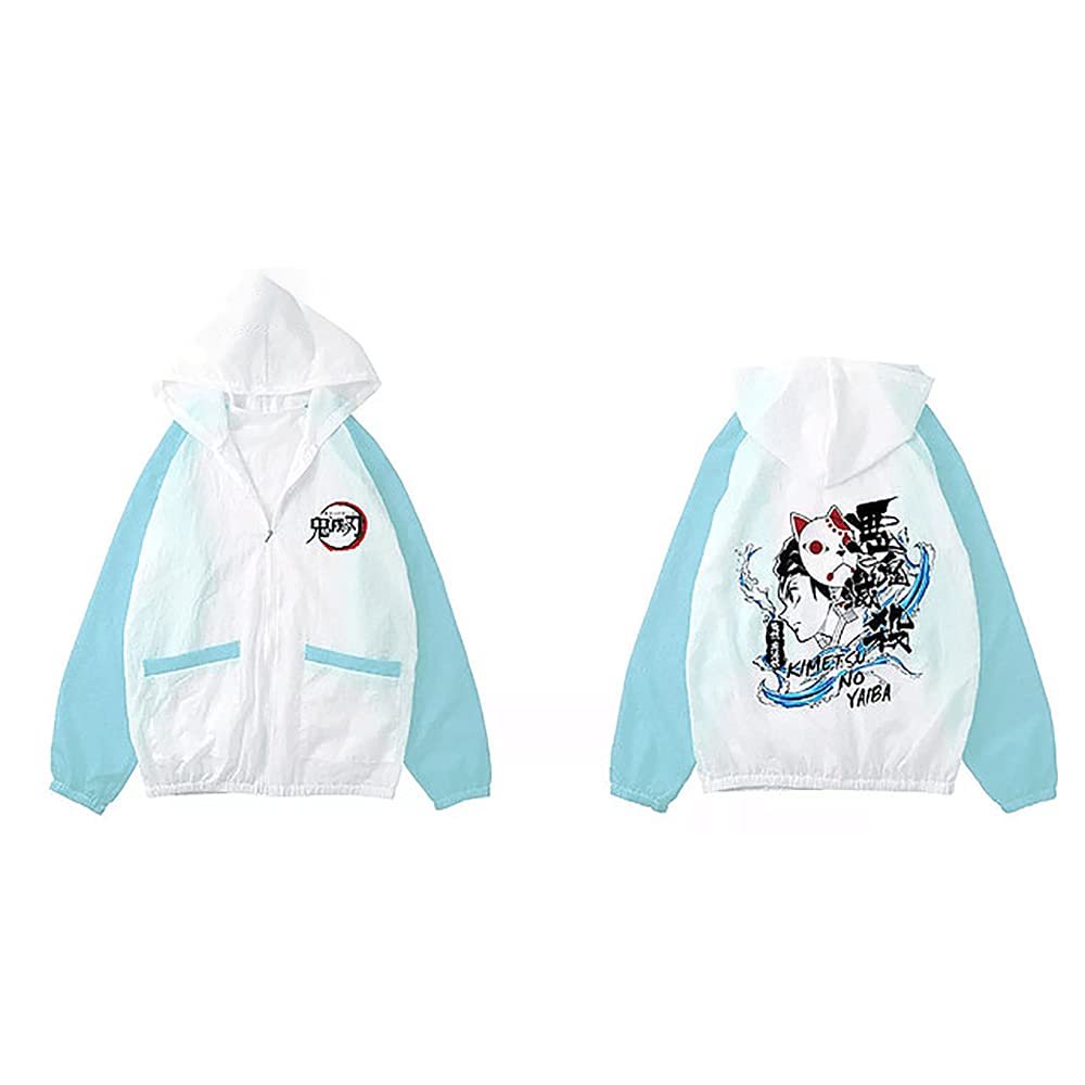 RarashikAdult Demon Slayer Agatsuma Zenitsu Protective Clothing Kimetsu no Yaiba Kamado Tanjirou Sun Protection Rash Guard Hoodie