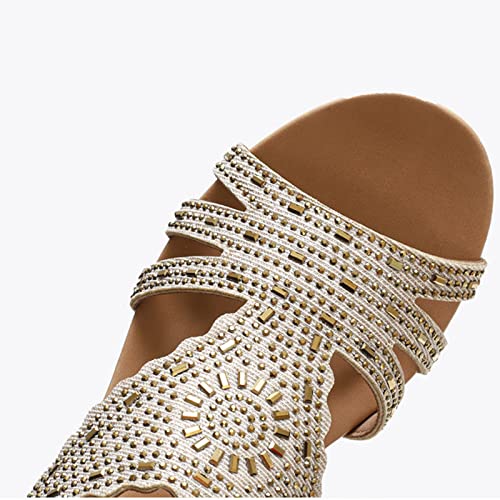 Sandals Women's Large Sandals Summer Lightweight and Simple Shoes Slope Heel Sandals Women's Shoes Sandal(C,40)3