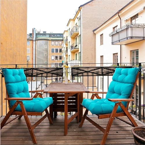 VNHGNHG Outdoor-Hochstuhlkissen, Wasserdichte, Dicke Polsterauflage für Terrassen- und Schaukelstühle, für Drinnen und Draußen, Getuftetes Kissen für Ess- und Bistrostühle (21 X 41 Zoll)(Royal Blue,No