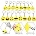 CRSUSUKJ 64 Pack Mini Emoticon Keychain Plush(16 expressions), Cute Keychain, Party Favors for Kids, Keychains, Valentine's Day Gifts/ Birthday Party Supplies, Emoticon Gifts Toys Carnival Prizes.