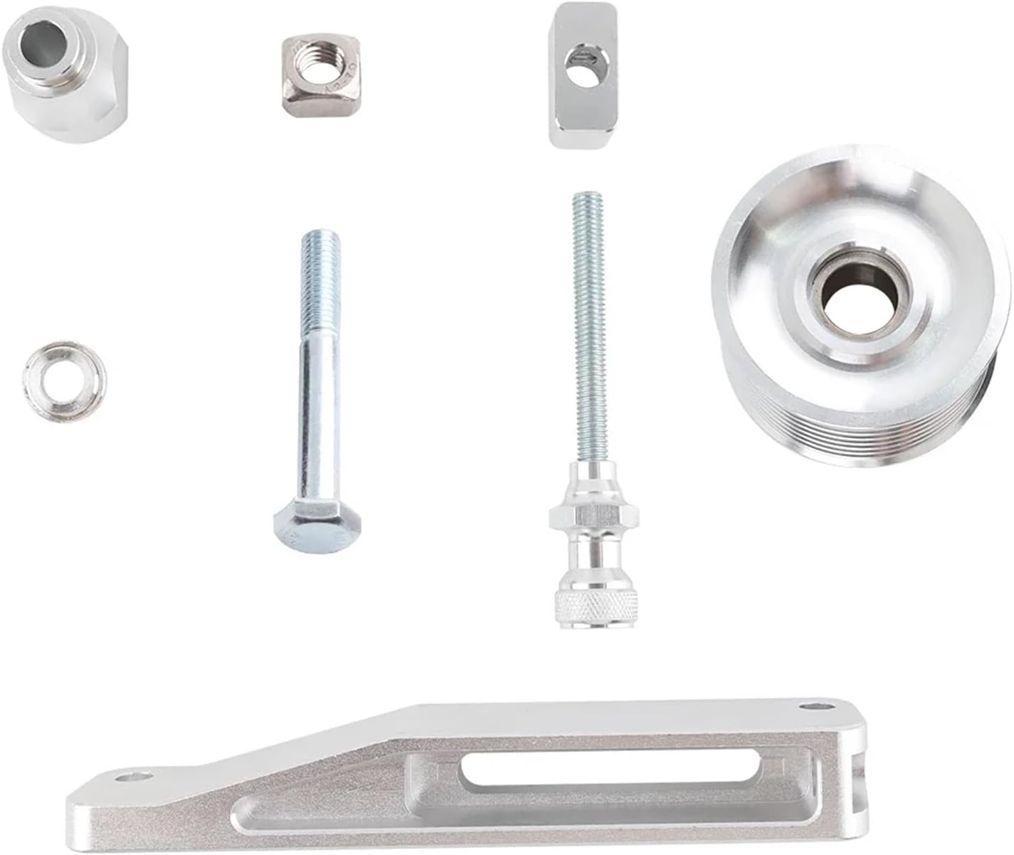 A/C & P/S Eliminator Delete Pulley Kit Compatible For Honda Acura K20 K24 Engines K Series(Black)