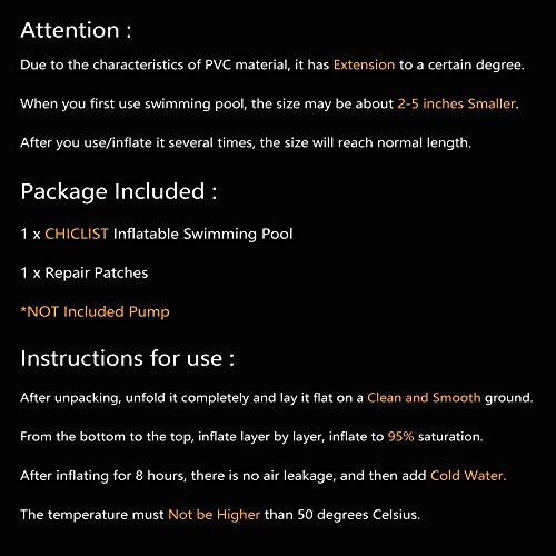 Chiclist Inflatable Kiddie Pool 61"X42"X18" Baby Pools Swim For Kids Inflatable Pool For Kiddie, Kids Easy Set Swimming Pool For Backyard Summer Outdoor #TOP5