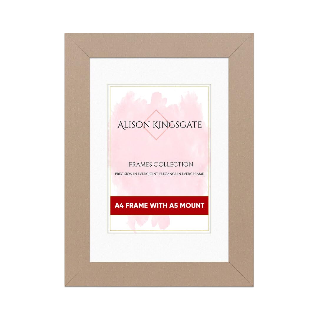 Alison Kingsgate A4 Rose Gold Picture Frame with Mount for A5 Photos