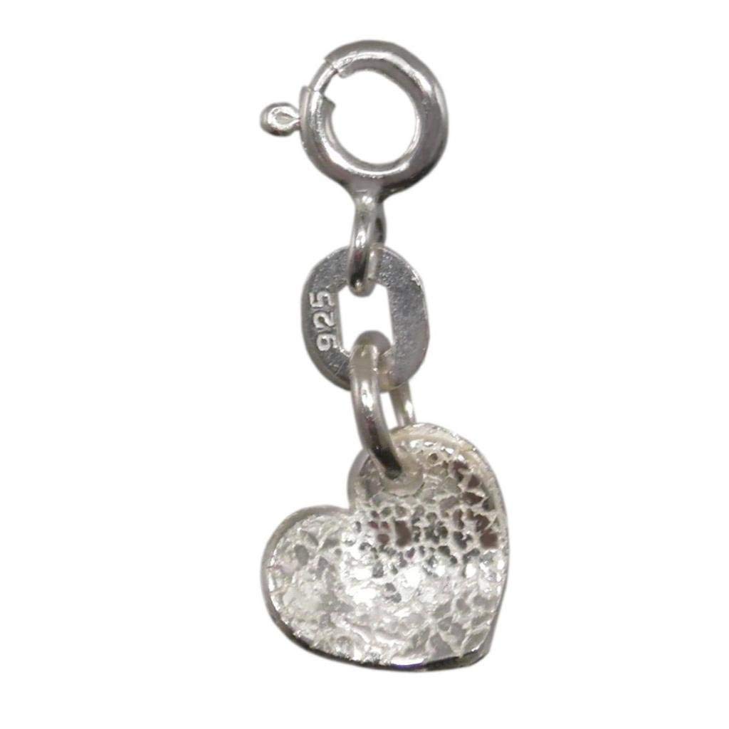 Women's Handmade 925 Sterling Silver Heart Clasp Charm - Lesley H Phillip